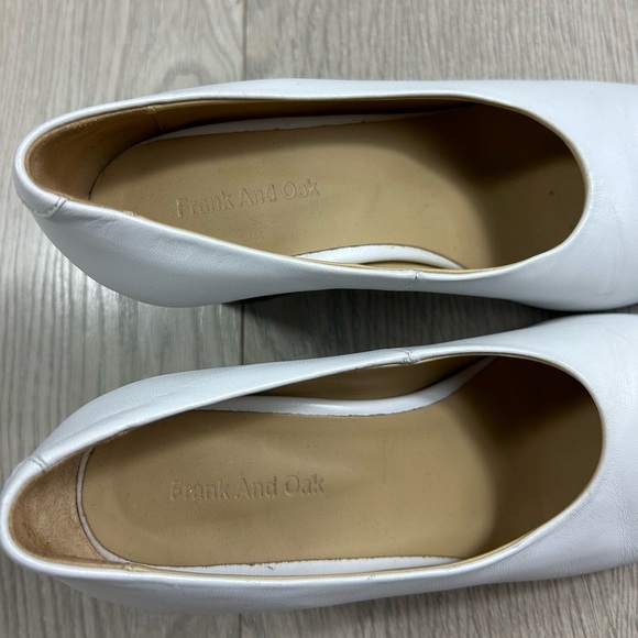 Frank & Oak White Leather Block Heels - Picture 3 of 9